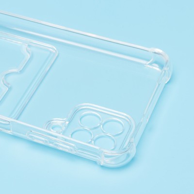 Чехол-накладка для Samsung Galaxy A22 4G/Galaxy M22 (прозрачный) - SC278 с картхолдером