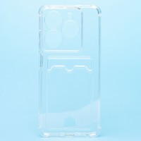 Чехол-накладка для Tecno Pop 8 (прозрачный) - SC278 с картхолдером