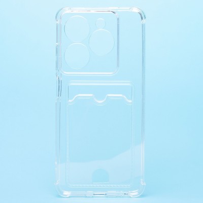 Чехол-накладка для Tecno Pop 8 (прозрачный) - SC278 с картхолдером