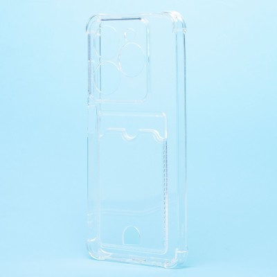 Чехол-накладка для Tecno Pop 8 (прозрачный) - SC278 с картхолдером