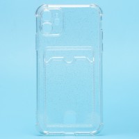 Чехол-накладка для Apple iPhone 11 (белый) - SC300 с картхолдером
