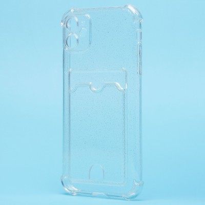 Чехол-накладка для Apple iPhone 11 (белый) - SC300 с картхолдером