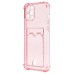 Чехол-накладка для Apple iPhone 12 Pro (розовый) - SC300 с картхолдером