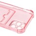 Чехол-накладка для Apple iPhone 12 Pro (розовый) - SC300 с картхолдером