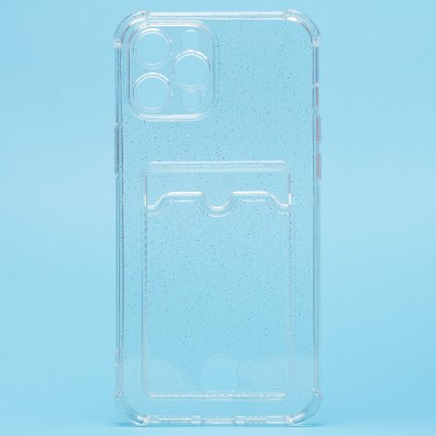 Чехол-накладка для Apple iPhone 12 Pro (белый) - SC300 с картхолдером