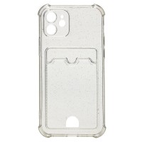 Чехол-накладка для Apple iPhone 12 (черный) - SC300 с картхолдером