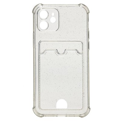 Чехол-накладка для Apple iPhone 12 (черный) - SC300 с картхолдером