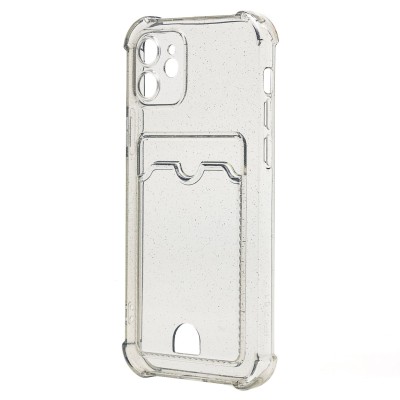 Чехол-накладка для Apple iPhone 12 (черный) - SC300 с картхолдером