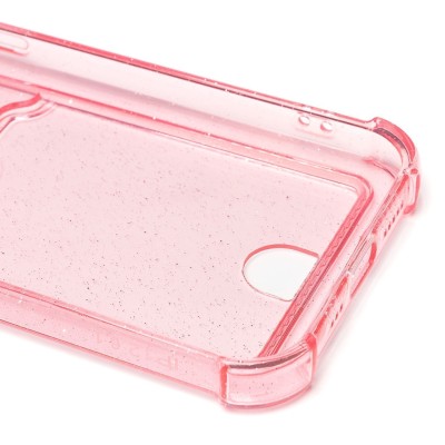 Чехол-накладка для Apple iPhone 12 (розовый) - SC300 с картхолдером