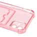 Чехол-накладка для Apple iPhone 12 (розовый) - SC300 с картхолдером