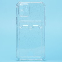 Чехол-накладка для Apple iPhone 12 (белый) - SC300 с картхолдером