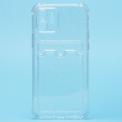 Чехол-накладка для Apple iPhone 12 (белый) - SC300 с картхолдером