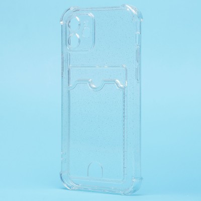 Чехол-накладка для Apple iPhone 12 (белый) - SC300 с картхолдером