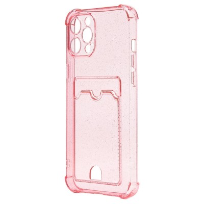 Чехол-накладка для Apple iPhone 13 Pro (розовый) - SC300 с картхолдером