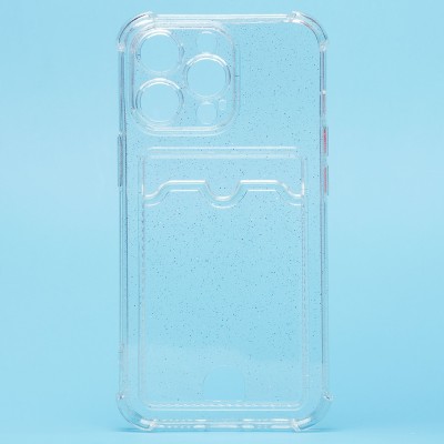 Чехол-накладка для Apple iPhone 13 Pro (белый) - SC300 с картхолдером