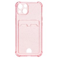Чехол-накладка для Apple iPhone 13 (розовый) - SC300 с картхолдером