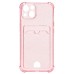Чехол-накладка для Apple iPhone 13 (розовый) - SC300 с картхолдером