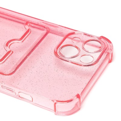 Чехол-накладка для Apple iPhone 13 (розовый) - SC300 с картхолдером