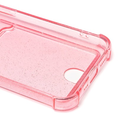 Чехол-накладка для Apple iPhone 13 (розовый) - SC300 с картхолдером