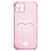 Чехол-накладка для Apple iPhone 14 Plus (розовый) - SC300 с картхолдером