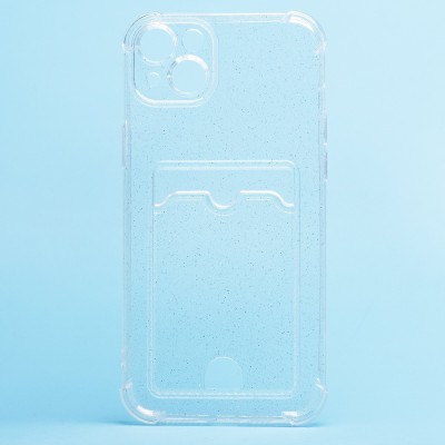Чехол-накладка для Apple iPhone 14 Plus (белый) - SC300 с картхолдером