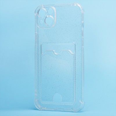 Чехол-накладка для Apple iPhone 14 Plus (белый) - SC300 с картхолдером