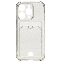Чехол-накладка для Apple iPhone 14 Pro (черный) - SC300 с картхолдером