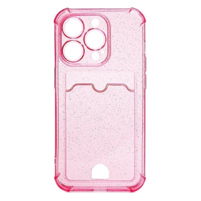 Чехол-накладка для Apple iPhone 14 Pro (розовый) - SC300 с картхолдером