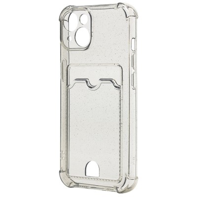 Чехол-накладка для Apple iPhone 14 (черный) - SC300 с картхолдером