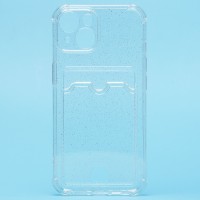 Чехол-накладка для Apple iPhone 14 (белый) - SC300 с картхолдером