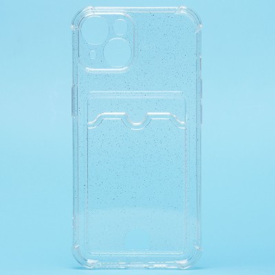 Чехол-накладка для Apple iPhone 14 (белый) - SC300 с картхолдером