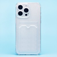 Чехол-накладка для Apple iPhone 15 Pro Max (белый) - SC300 с картхолдером