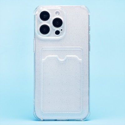 Чехол-накладка для Apple iPhone 15 Pro Max (белый) - SC300 с картхолдером