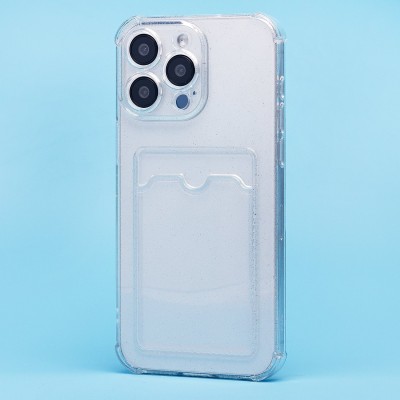 Чехол-накладка для Apple iPhone 15 Pro Max (белый) - SC300 с картхолдером