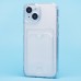 Чехол-накладка для Apple iPhone 15 (белый) - SC300 с картхолдером