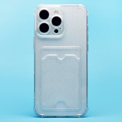 Чехол-накладка для Apple iPhone 16 Pro Max (белый) - SC300 с картхолдером