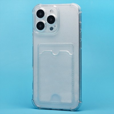 Чехол-накладка для Apple iPhone 16 Pro Max (белый) - SC300 с картхолдером