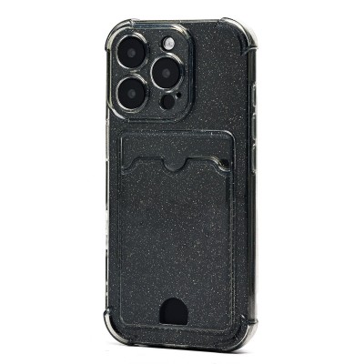 Чехол-накладка для Apple iPhone 16 Pro (черный) - SC300 с картхолдером