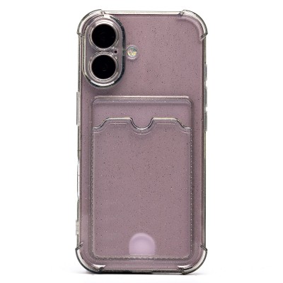 Чехол-накладка для Apple iPhone 16 (черный) - SC300 с картхолдером
