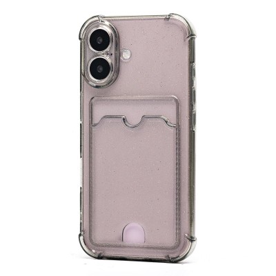 Чехол-накладка для Apple iPhone 16 (черный) - SC300 с картхолдером