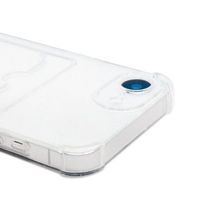 Чехол-накладка для Apple iPhone 16e (белый) - SC300 с картхолдером