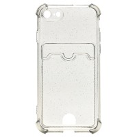 Чехол-накладка для Apple iPhone 8 (черный) - SC300 с картхолдером