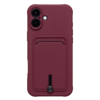 Чехол-накладка для Apple iPhone 16 Plus (бордовый) - SC304 c картхолдером Чехол-накладка для Apple iPhone 16 Plus (бордовый) - SC304 c картхолдером