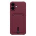 Чехол-накладка для Apple iPhone 16 Plus (бордовый) - SC304 c картхолдером