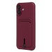 Чехол-накладка для Apple iPhone 16 Plus (бордовый) - SC304 c картхолдером