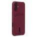 Чехол-накладка для Apple iPhone 16 Plus (бордовый) - SC304 c картхолдером