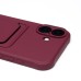 Чехол-накладка для Apple iPhone 16 Plus (бордовый) - SC304 c картхолдером