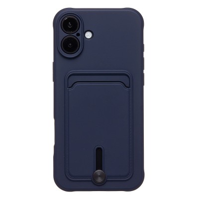Чехол-накладка для Apple iPhone 16 Plus (темно-синий) - SC304 c картхолдером