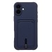 Чехол-накладка для Apple iPhone 16 Plus (темно-синий) - SC304 c картхолдером