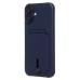 Чехол-накладка для Apple iPhone 16 Plus (темно-синий) - SC304 c картхолдером